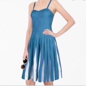 Boden Blue and White Striped Midi Dress